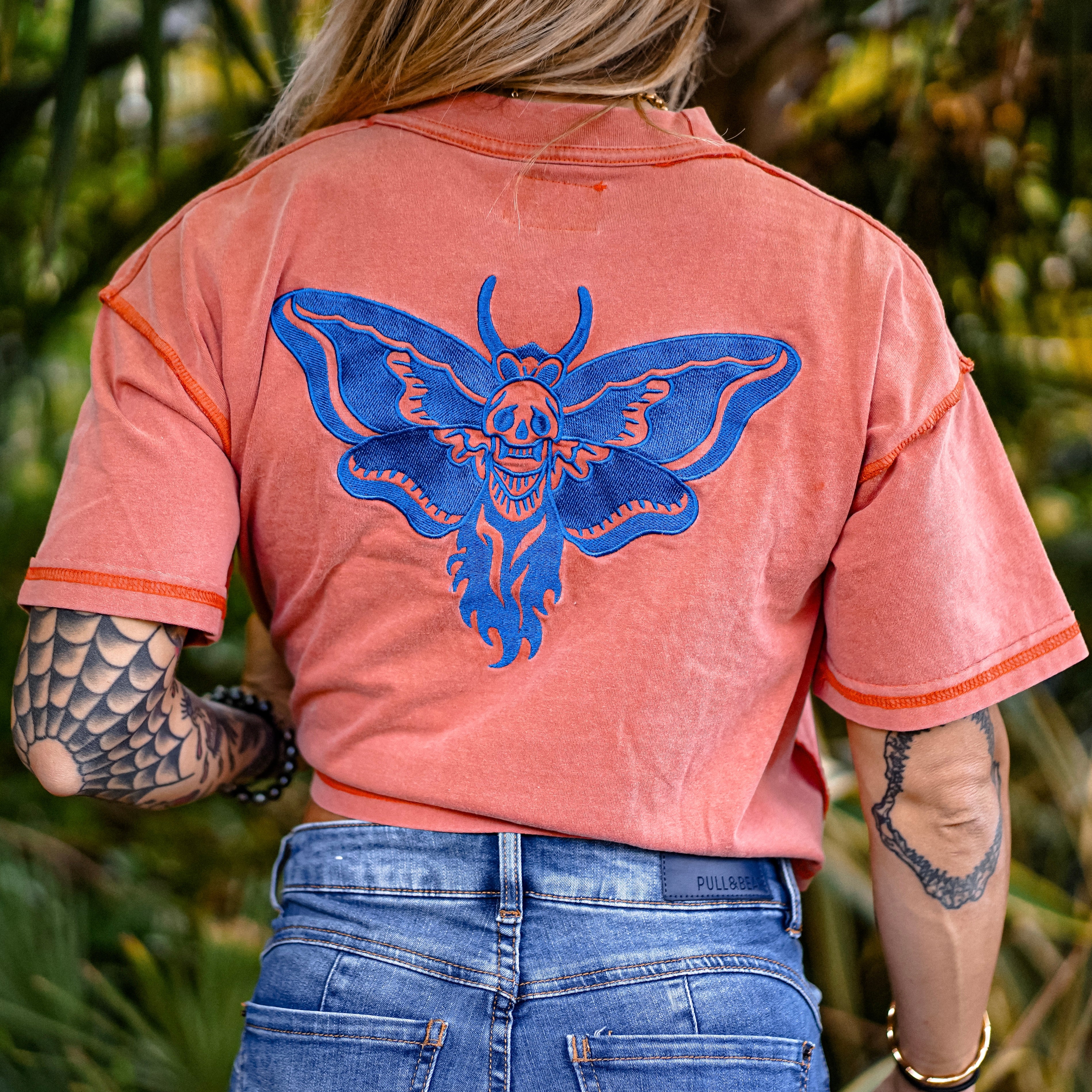Crop Top Emperor Pêche et Bleu image 0