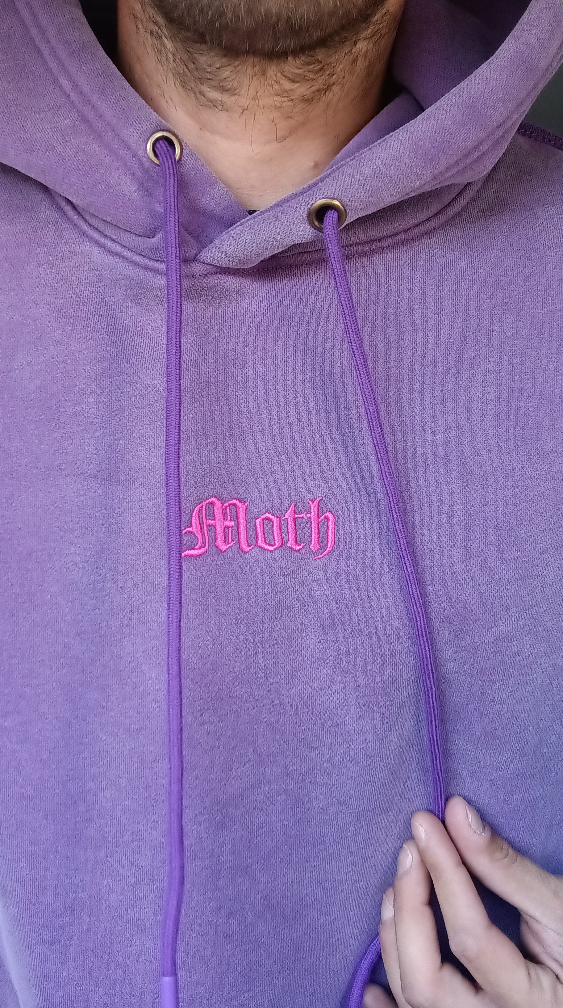 Unisex Hoodie Purple/Pink Emperor Moth image 5