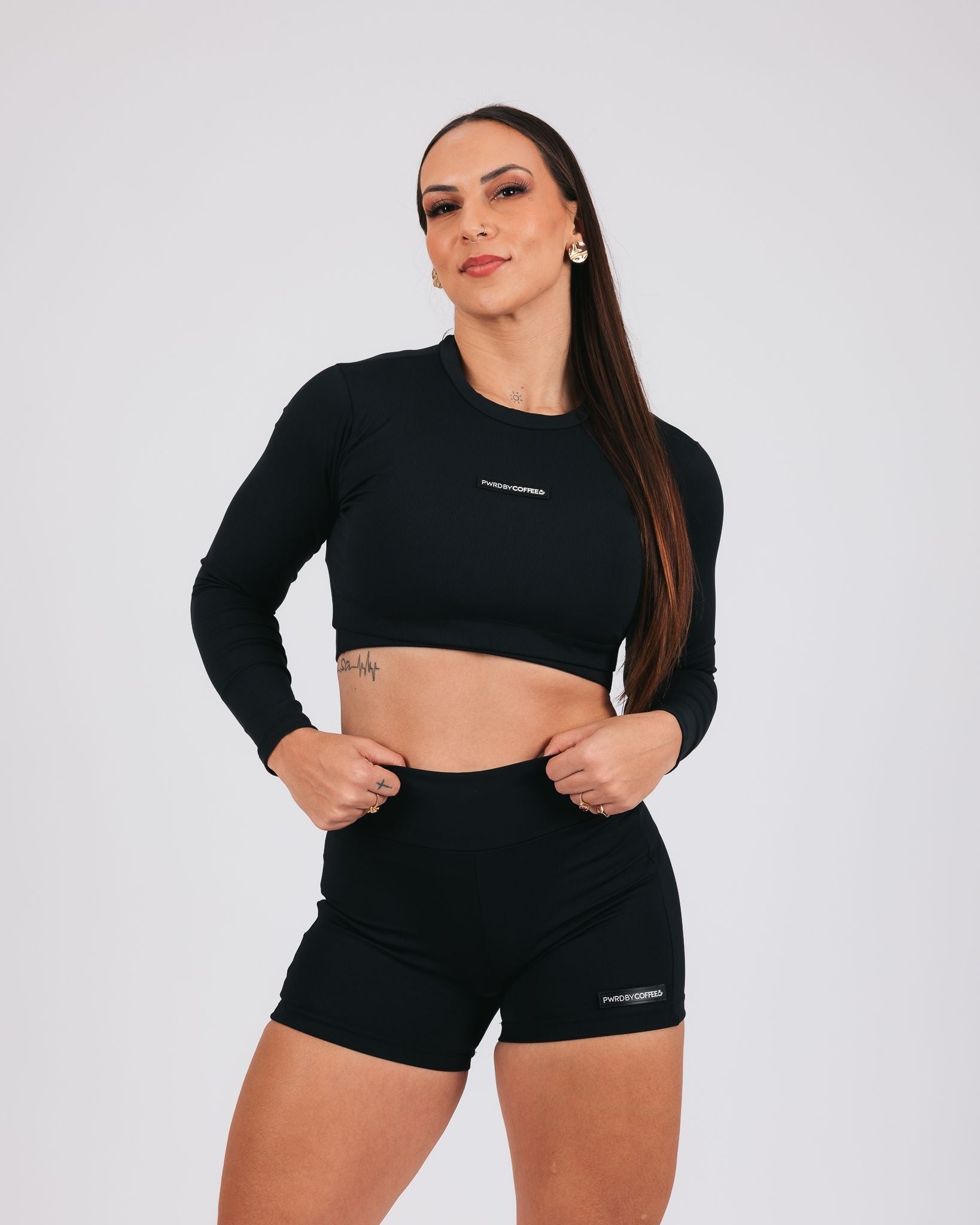 Crop Top Carol Manche longue Noir image 0