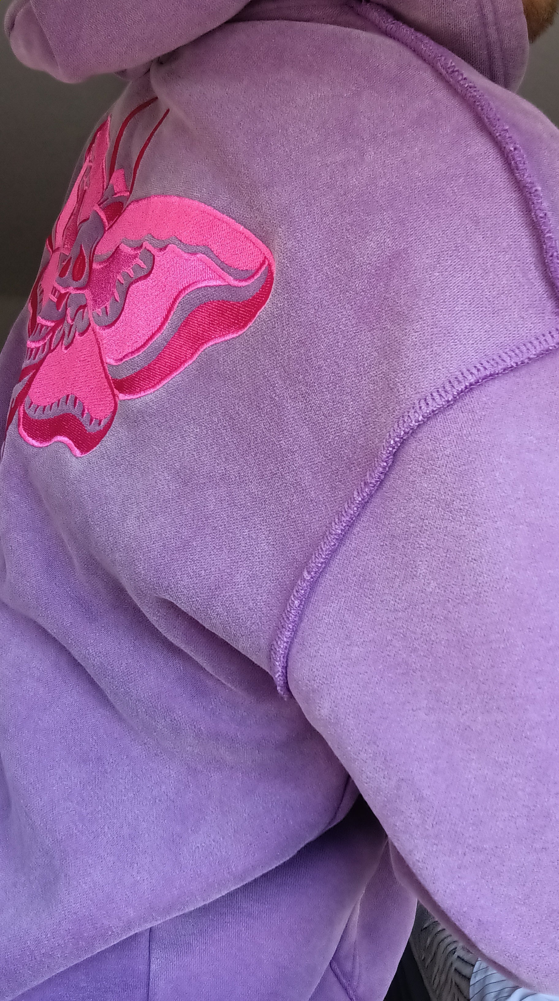Unisex Hoodie Purple/Pink Emperor Moth image 2