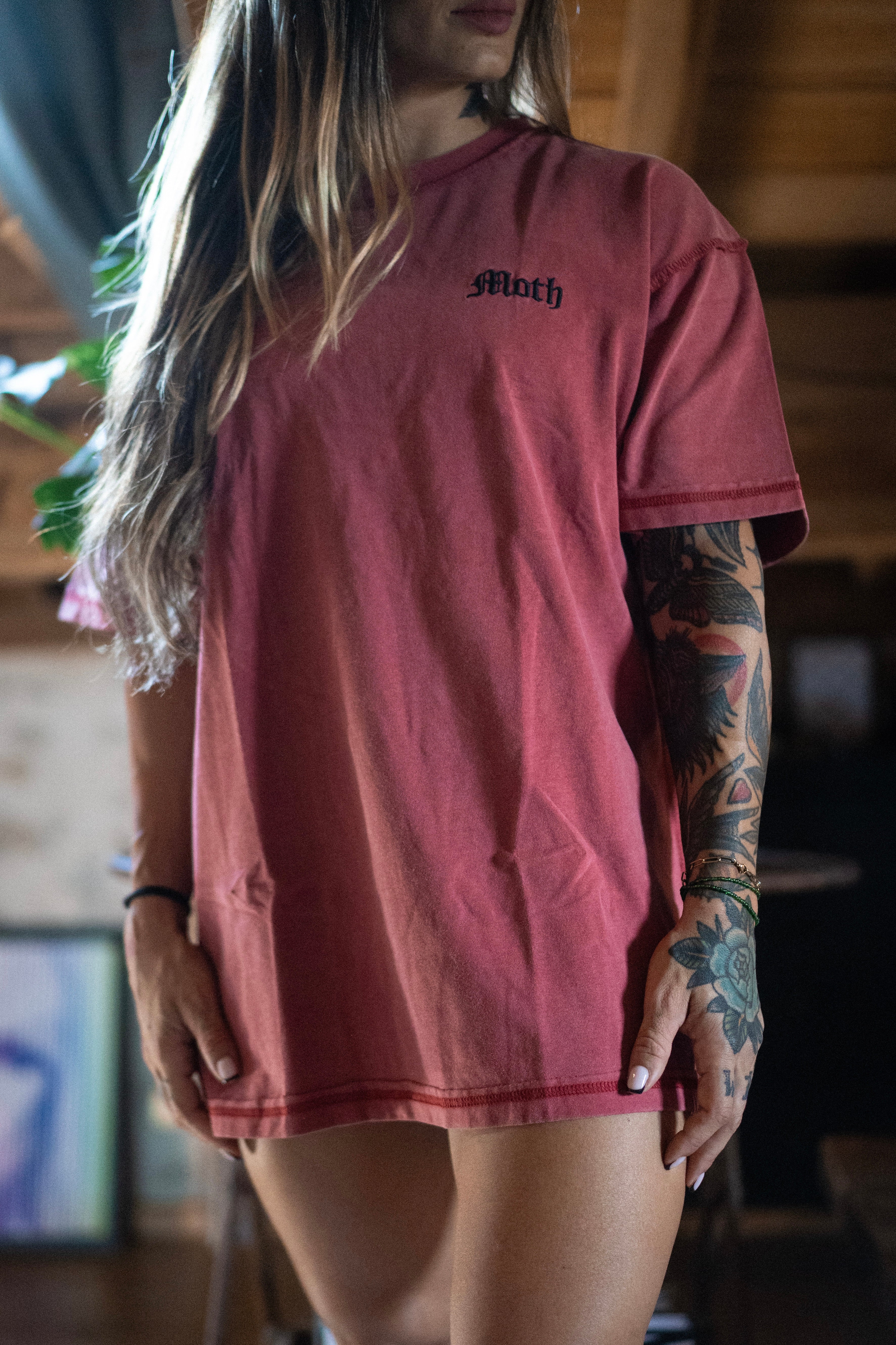 T-Shirt Oversize Moth Thorn Bordeaux