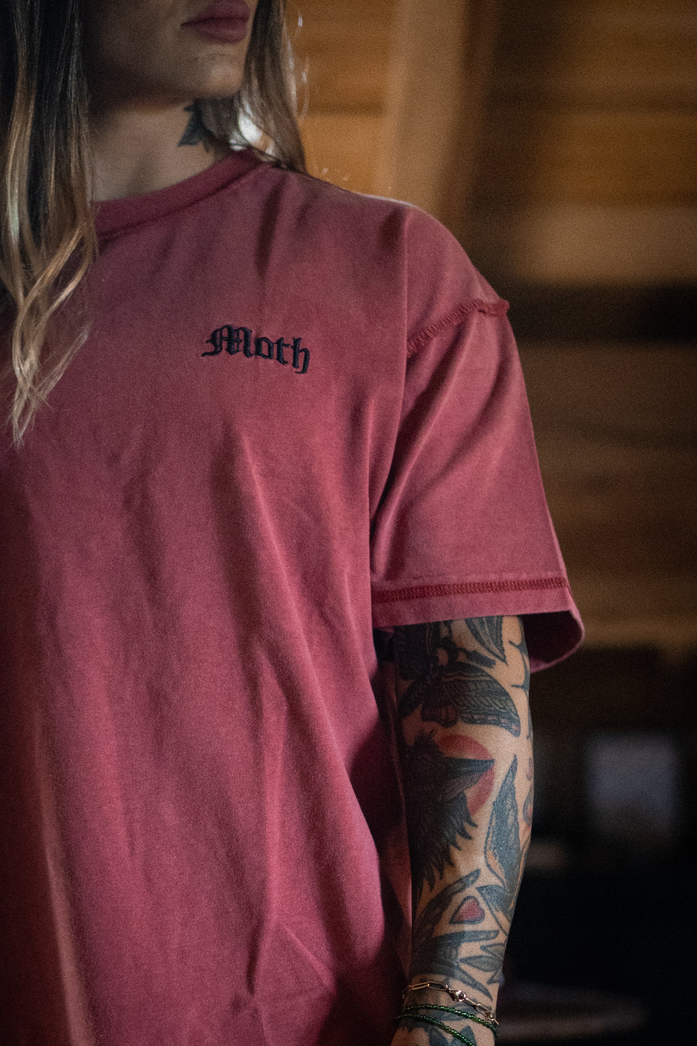 T-Shirt Oversize Moth Thorn Bordeaux