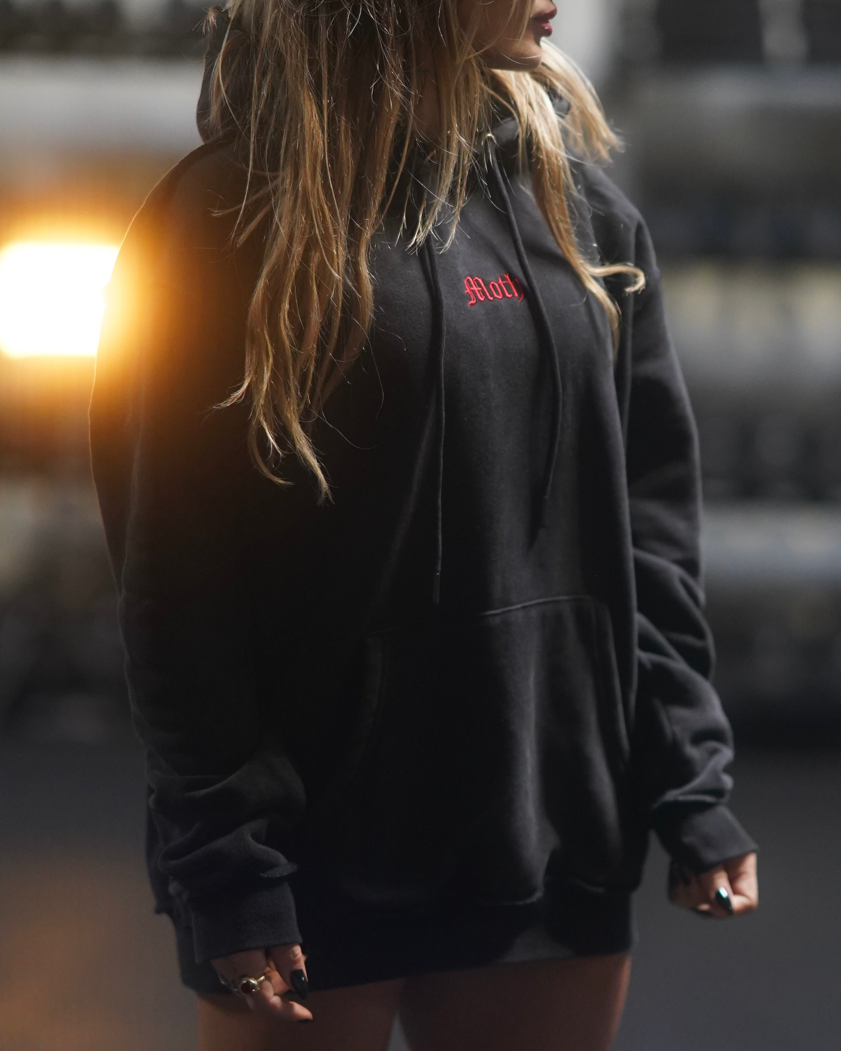 Unisex Hoodie Black/Red Emperor Moth image 2