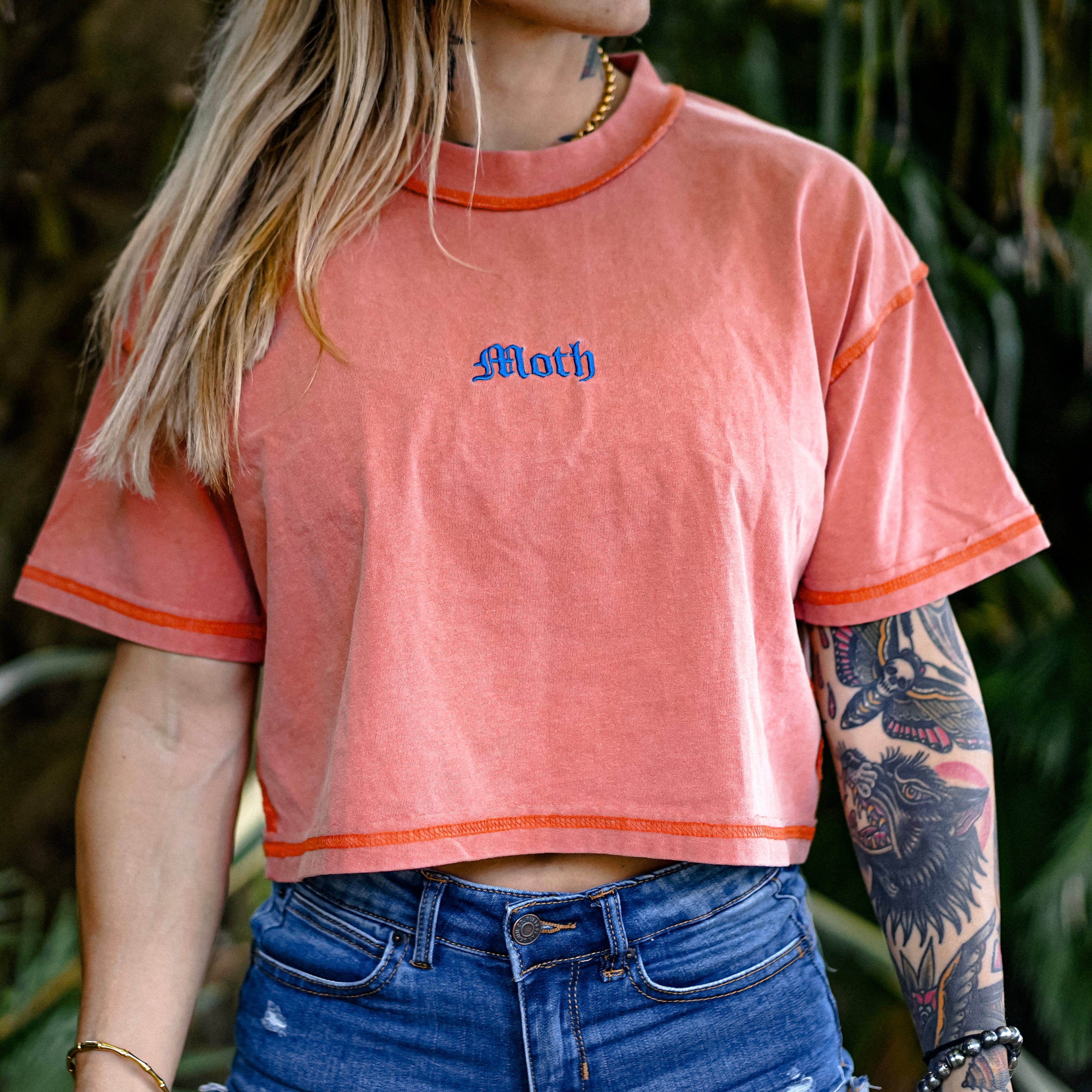 Crop Top Emperor Pêche et Bleu image 1