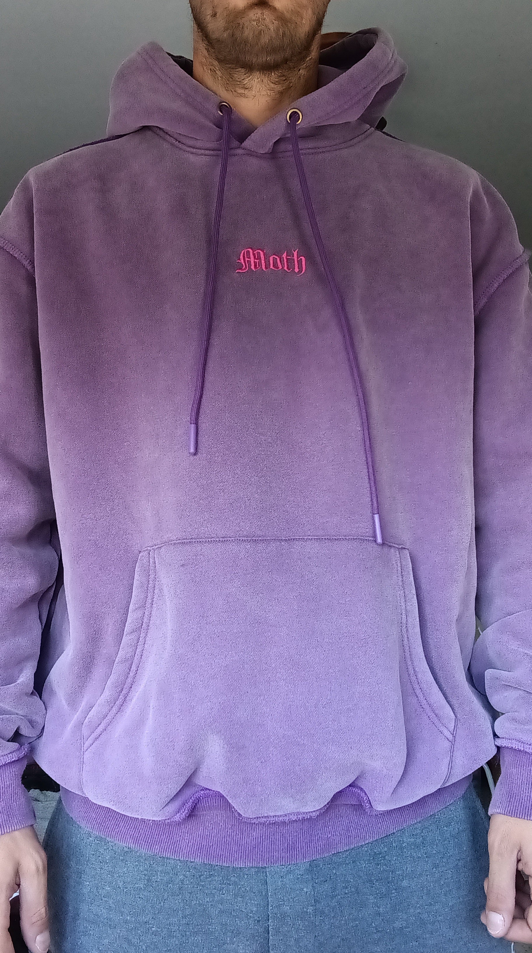 Unisex Hoodie Purple/Pink Emperor Moth image 4