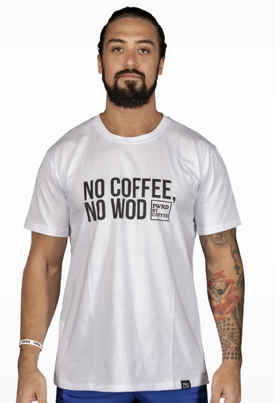 T-shirt blanc No Coffee No Wod image 0